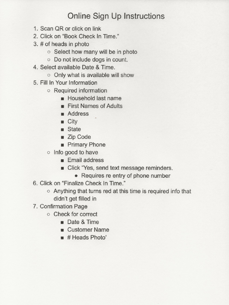 Online Sign Up Instructions | PDF