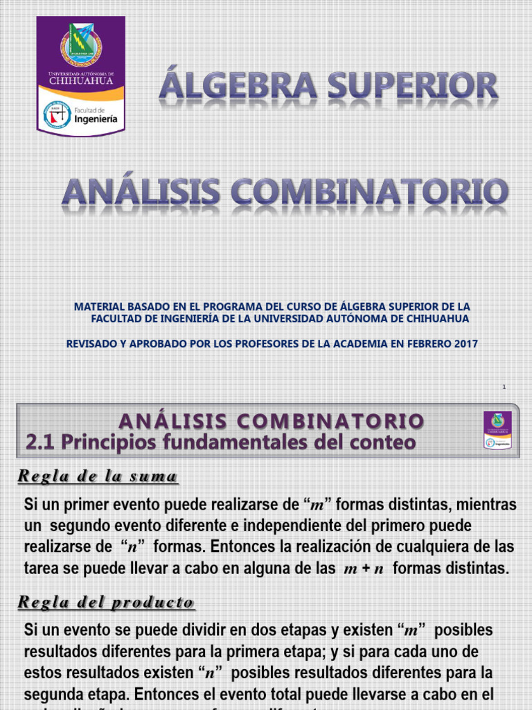 Análisis Combinatorio en Álgebra Superior | PDF | Combinatoria ...