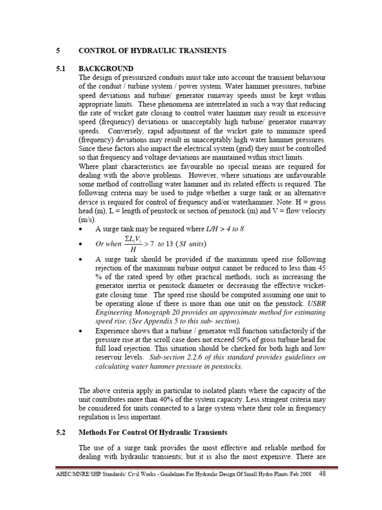 Hydraulic Design Guidelines for Small Hydro | PDF | Power Station ...