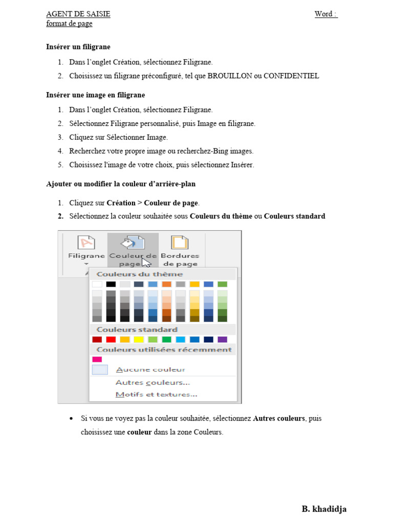 Insérer un Filigrane dans Word | PDF