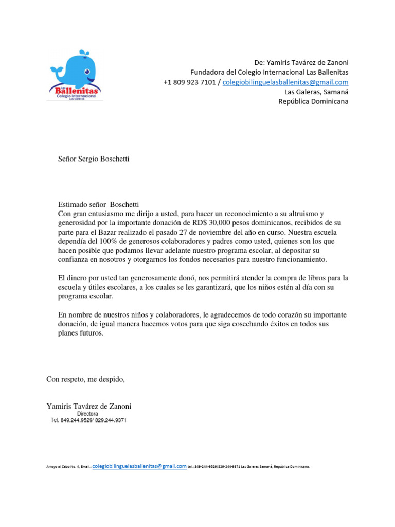 Agradecimiento Bazar Sr. Boschetti | PDF | Salud y bienestar