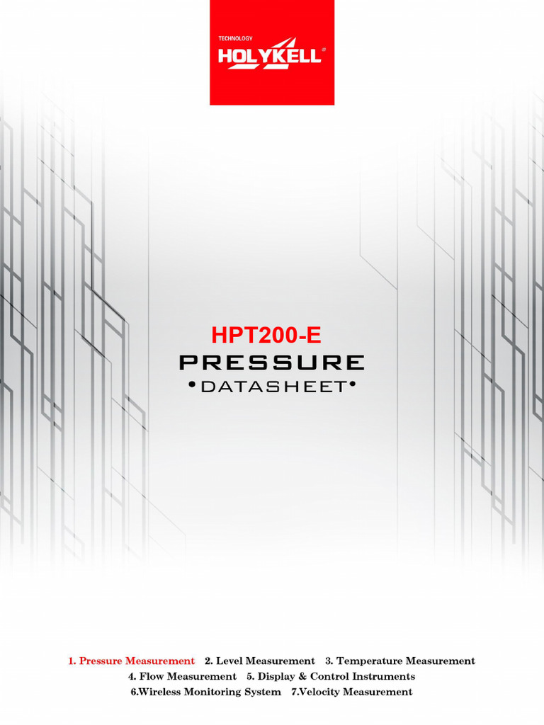 HPT200-E Pressure Transducer Overview | PDF | Electrical Connector ...