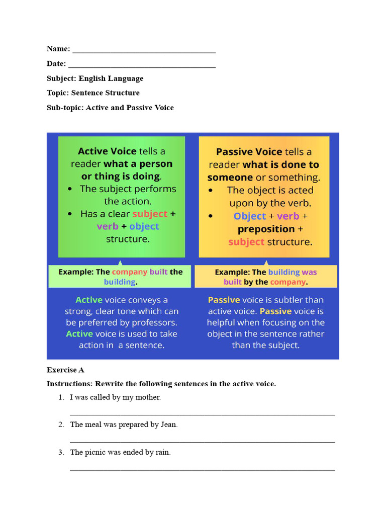 Grade 8 Grammar Worksheet | PDF