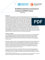 Joint FAO/WHO/WOAH Preliminary Assessment of Recent Influenza A (H5N1) Viruses