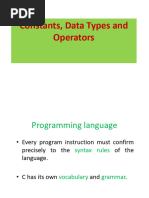 L2-Constants, Data Types and Operators