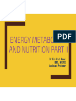 Energy Metabolism and Nutrition II