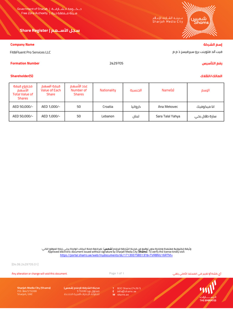 Share Register 171393758313 | PDF