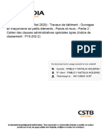 Partie 2 Cahier Des Clauses Administratives Spéciales Types - Norme Homologuée NF DTU 20.1 P2 - Juillet 2020