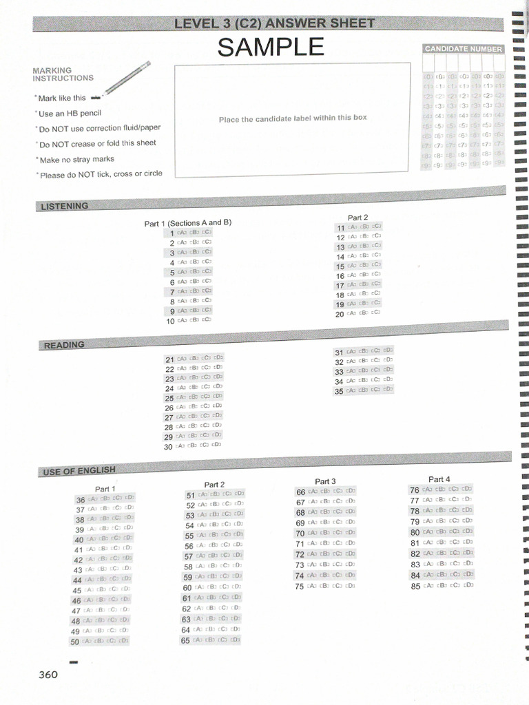 Esb C2 Answer Sheet | PDF