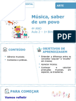 Música, Saber de Um Povo: 4 ANO Aula 2 - 1 Bimestre