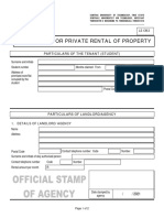 Claim Form For Private Rental of Property: 1. Details of Landlord/ Agency