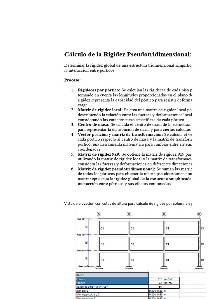 Cálculo de La Rigidez Pseudotridimensional | PDF | Rigidez | Matriz