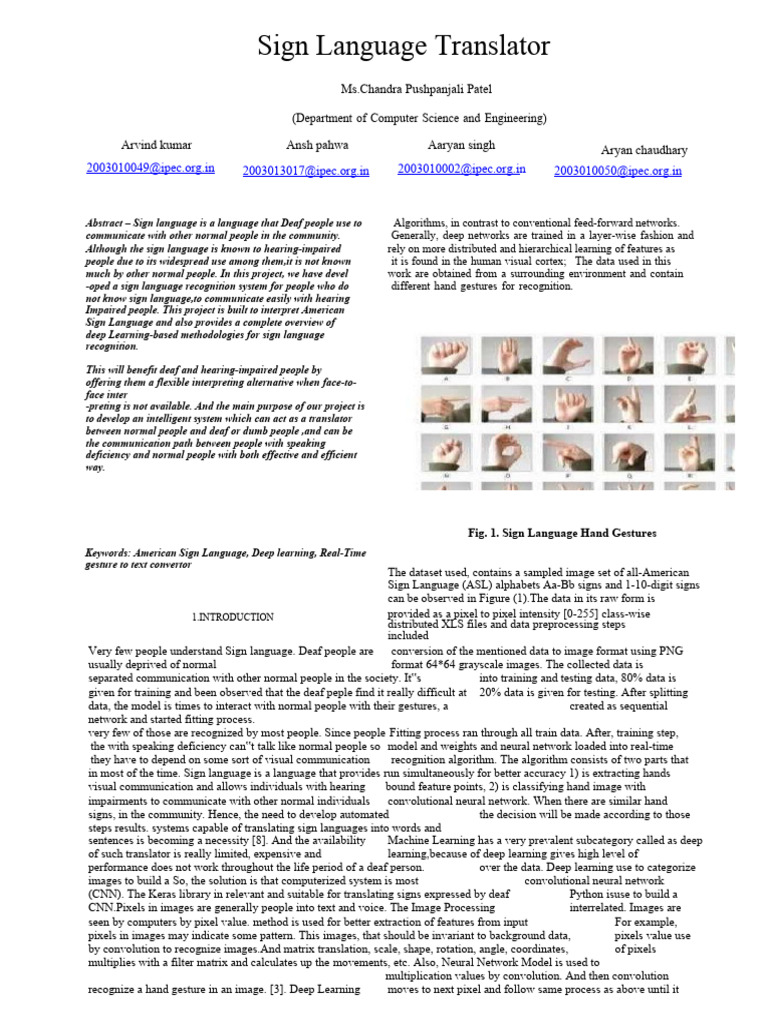 Sign language translator pdf deep learning machine learning