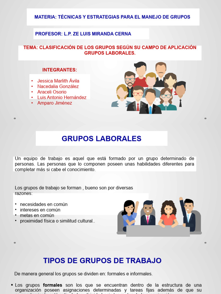 Expo - Clasificacion de Los Grupos | PDF | Grupo de trabajo ...