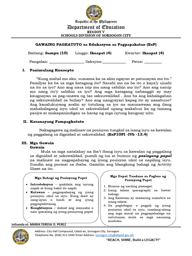 Q4 Las Esp10 Week4 4pgs Pdf