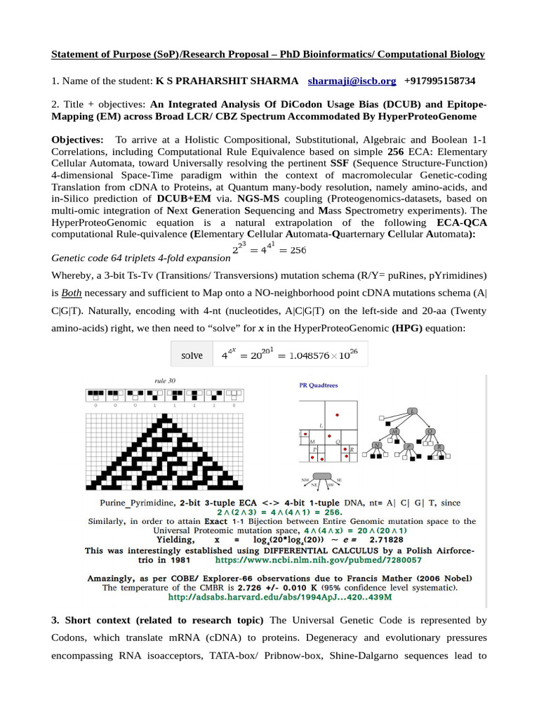 PhD Research Proposal: Dicodon Analysis | PDF | Genetic Code ...