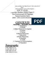 Gce O' Level Pakistan Studies (2059) Paper 2 The Environment of Pakistan