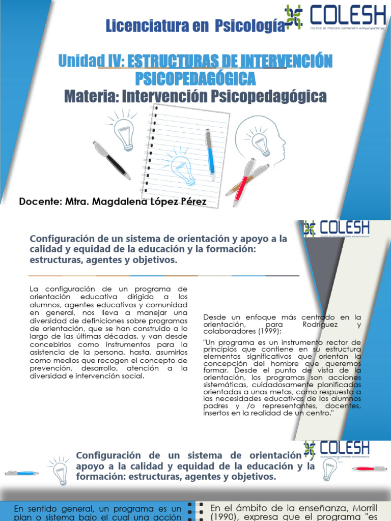Intervención Psicopedagógica en Educación | PDF | Maestros | Plan de ...
