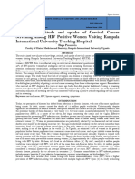 Knowledge, Attitude and Uptake of Cervical Cancer Screening Among HIV Positive Women Visiting Kampala International University Teaching Hospital