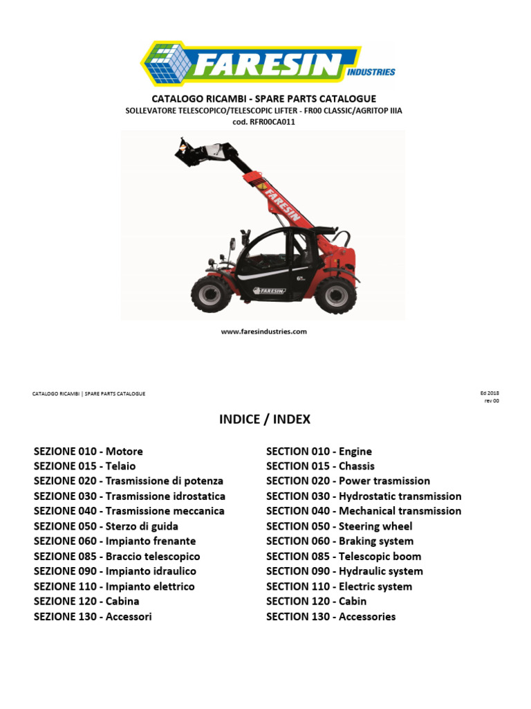 Faresin Spare Parts Catalogue FR00 | PDF | Screw | Mechanical Engineering