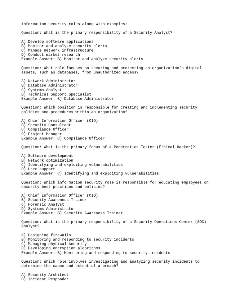 Information Security Roles Along Wi | PDF | Malware | Information Security