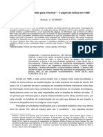 "O Jornal Foi Inventado para Informar" - o Papel Da Notícia em 1900