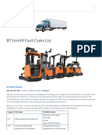 BT Forklift Fault Codes List - Truck PDF