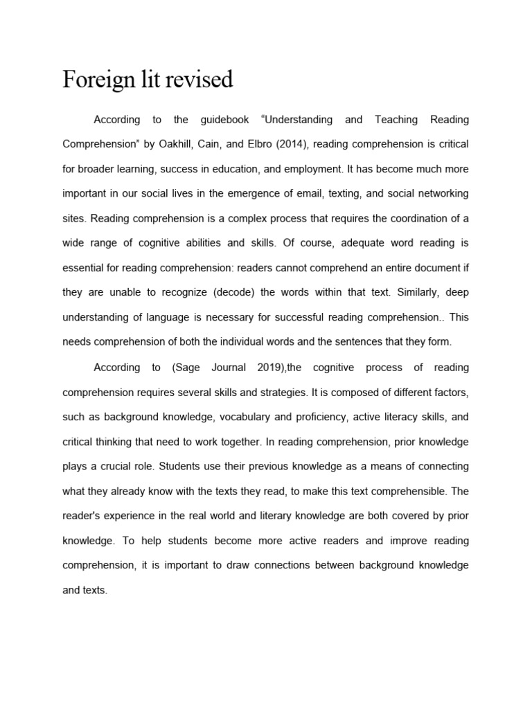 Enhancing Reading Comprehension Skills | PDF | Reading Comprehension ...