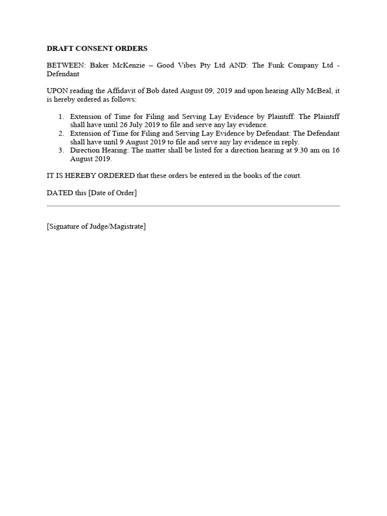Draft Consent Orders PDF