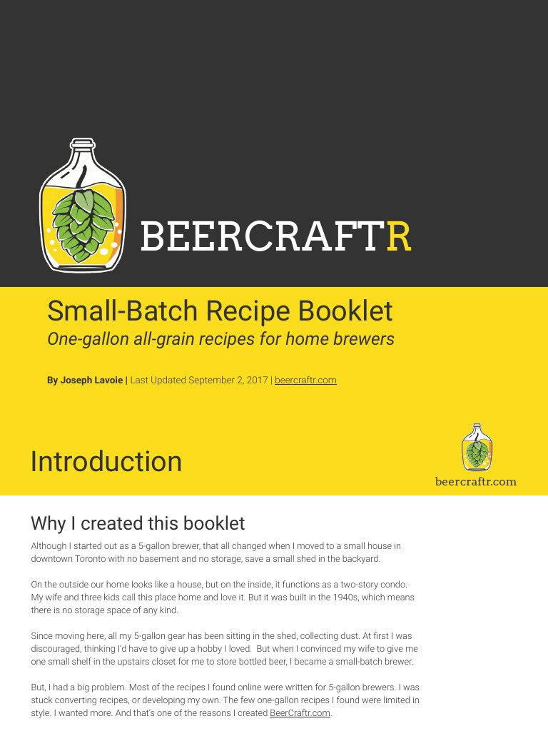 Beer Craft Recipe Book Joseph Lavoie Download Free PDF Beer Brewing