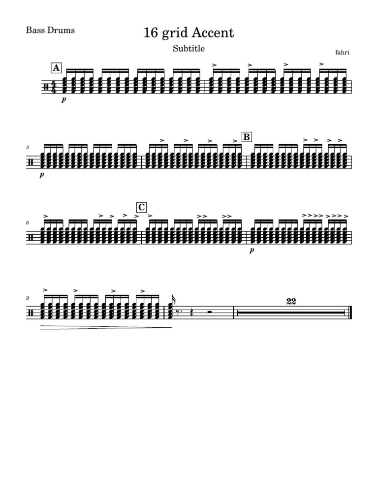 Bass Drum Accent Patterns Guide | PDF
