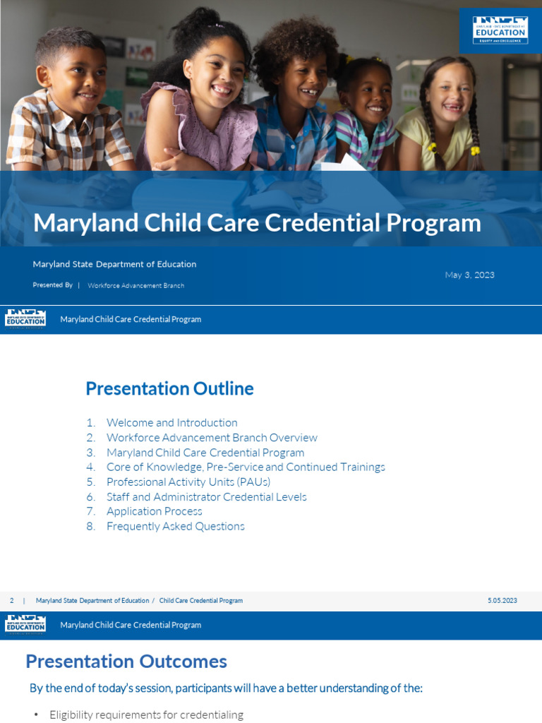 Maryland Child Care Credential Program Overview | PDF | Child Care ...