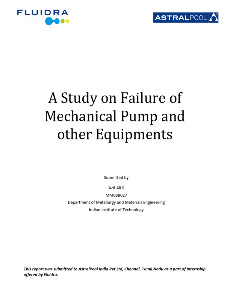 Mechanical Pump Failure Analysis | PDF | Electric Motor | Bearing ...