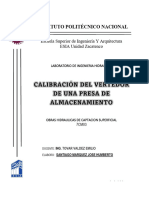 Calibracion Del Vertedor de Una Presa de Almacenamiento