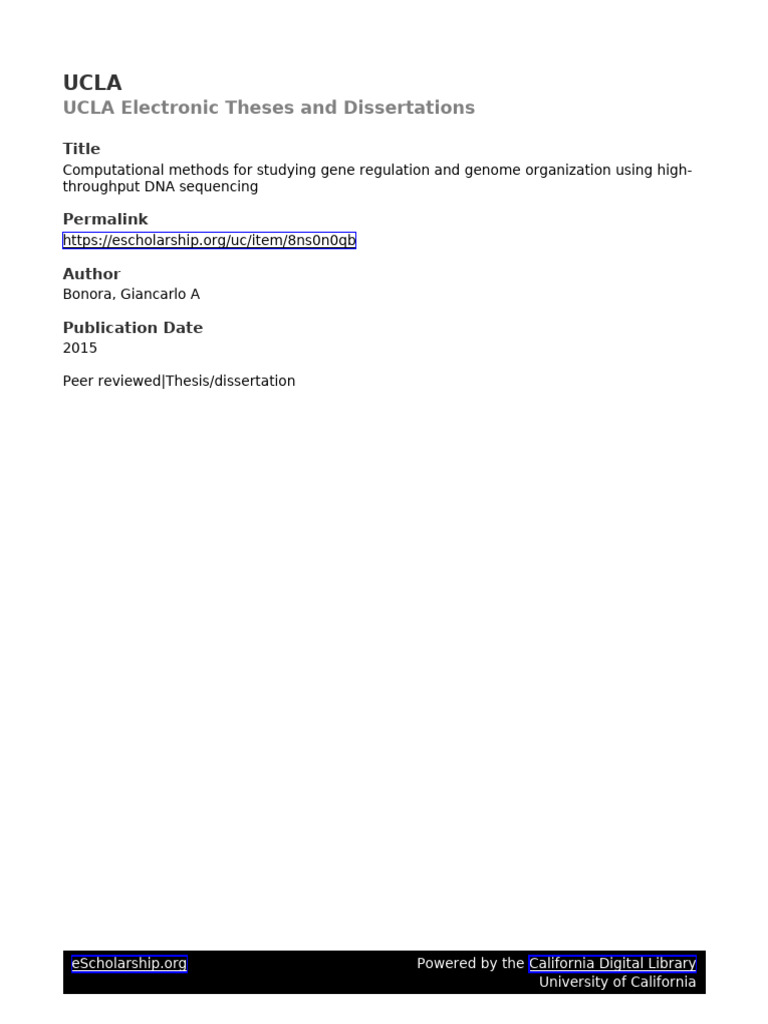 Computational Methods For Studying Gene Regulation and Genome ...
