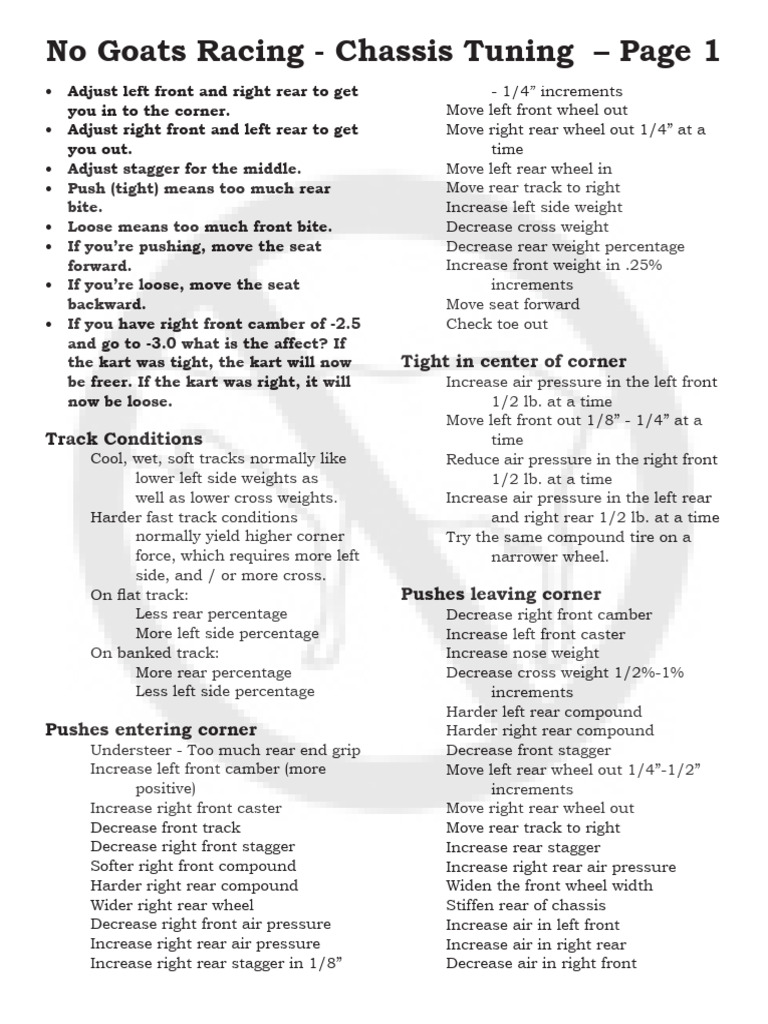 No Goats Chassis - Tuning | Download Free PDF | Axle | Clutch