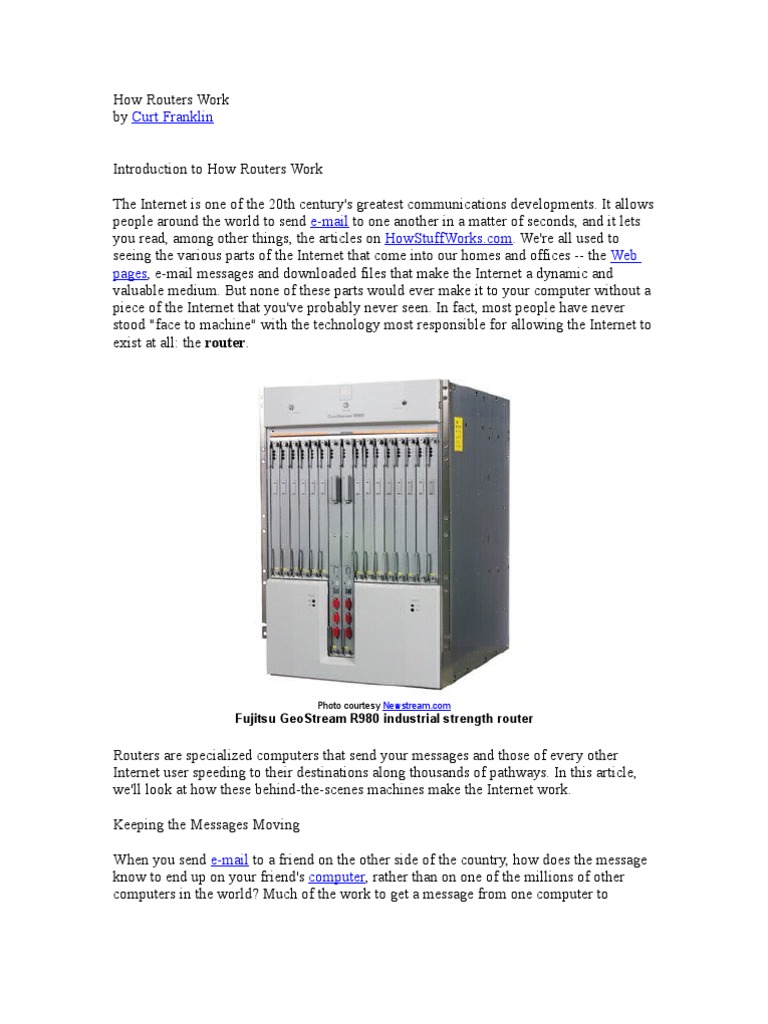How Routers Work Router Computer Network