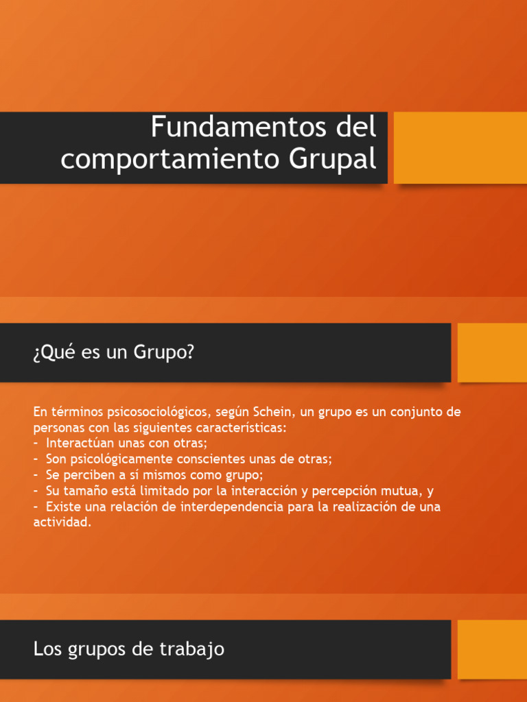 Fundamentos del Comportamiento Grupal | PDF | Cohesión grupal ...