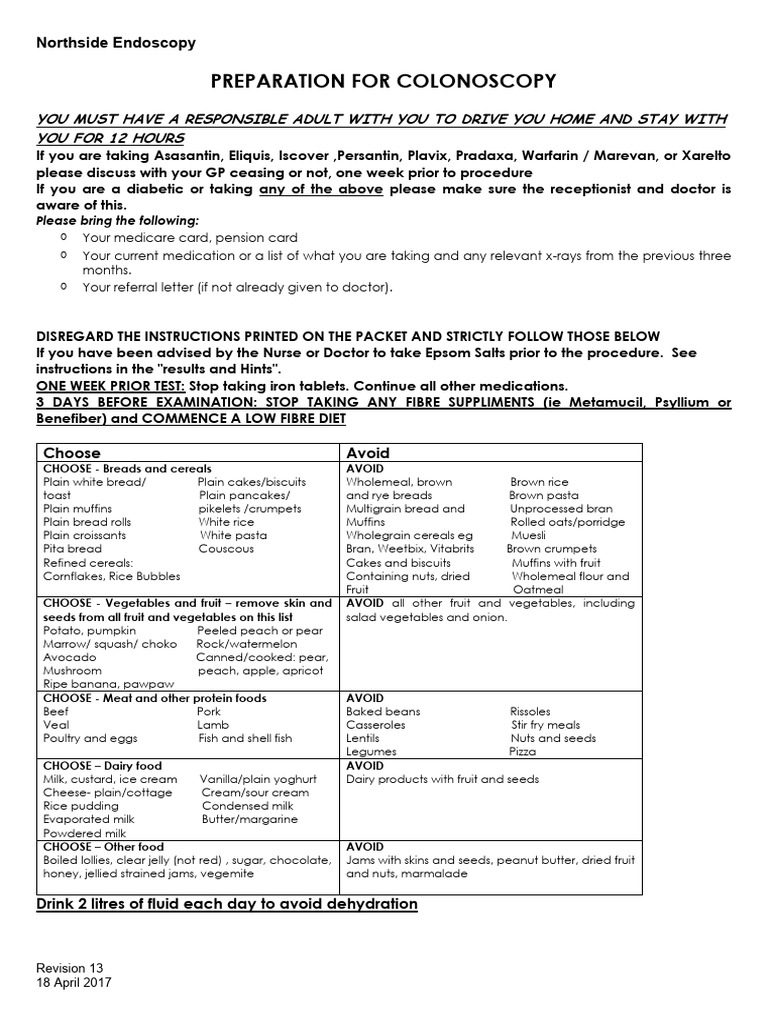 Colonoscop Preparation Download Free PDF Colonoscopy Fruit Preserves
