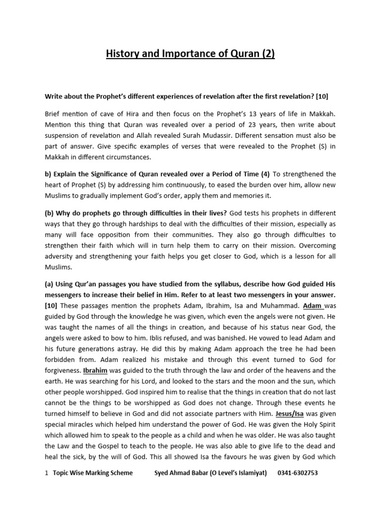 history-and-importance-of-quran-2-new-pdf-prophets-and-messengers