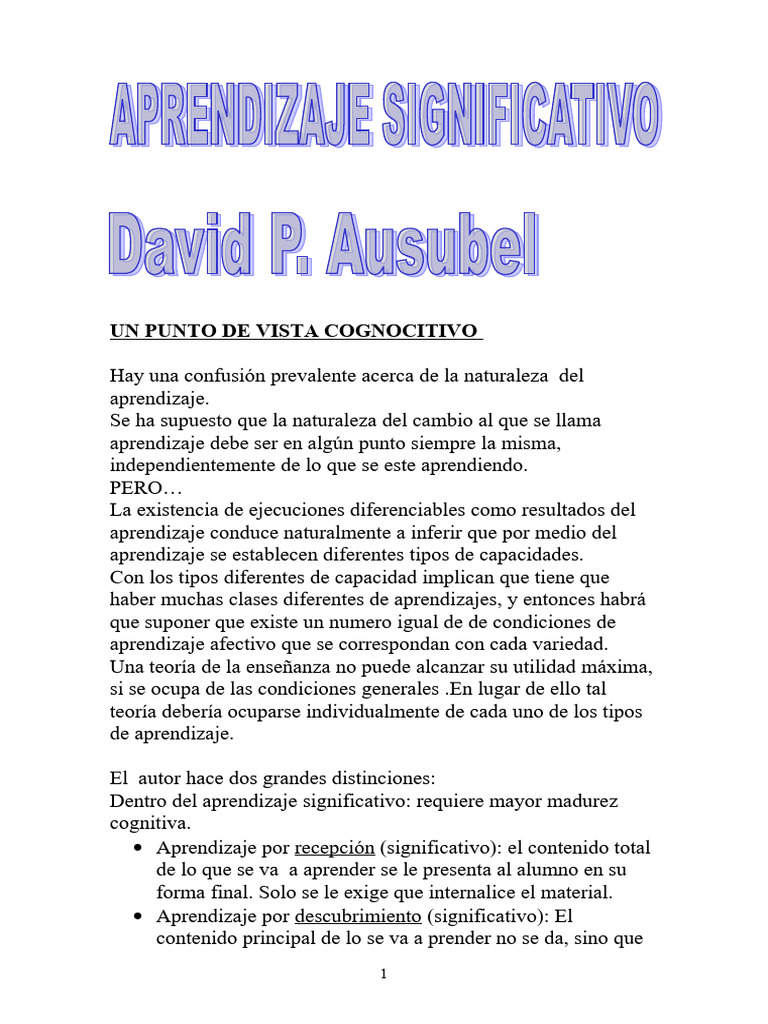 AUSUBEL D 1983 TEOR A DEL APRENDIZAJE SIGNIFICATIVO PDF intelligence overview