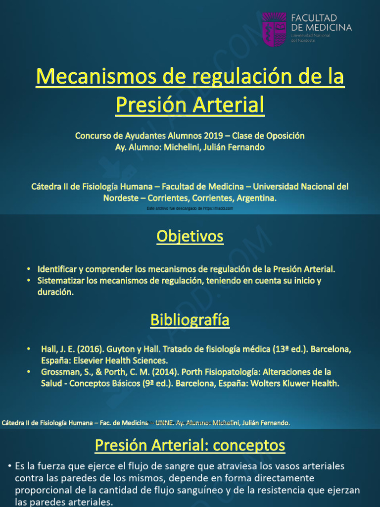 Mecanismos de Regulacion de La Presion Arterial | Descargar gratis PDF ...