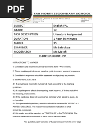 Literature Assignment MEMO