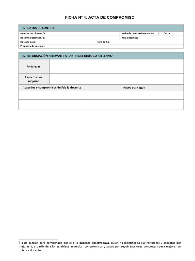 Ficha 4 - Acta de Compromiso | PDF | Finanzas y dinero