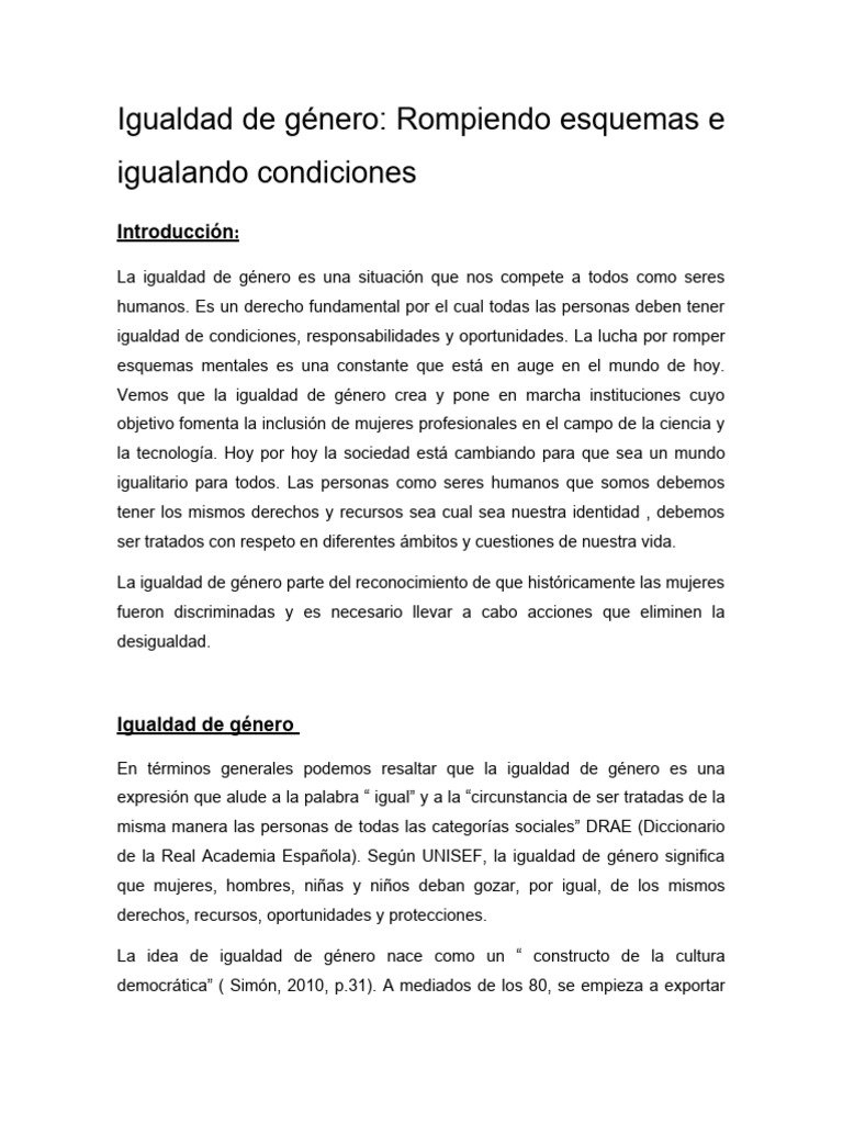 Igualdad de Género: Avances y Desafíos | PDF | Estudios de género ...