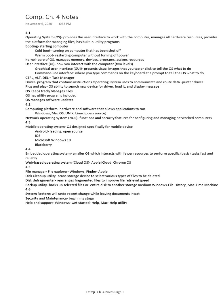 Overview of Operating Systems and Utilities | PDF