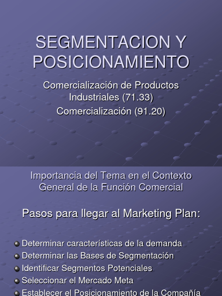 Segmentación y Posicionamiento de Mercado | PDF | Marketing | Mercado ...