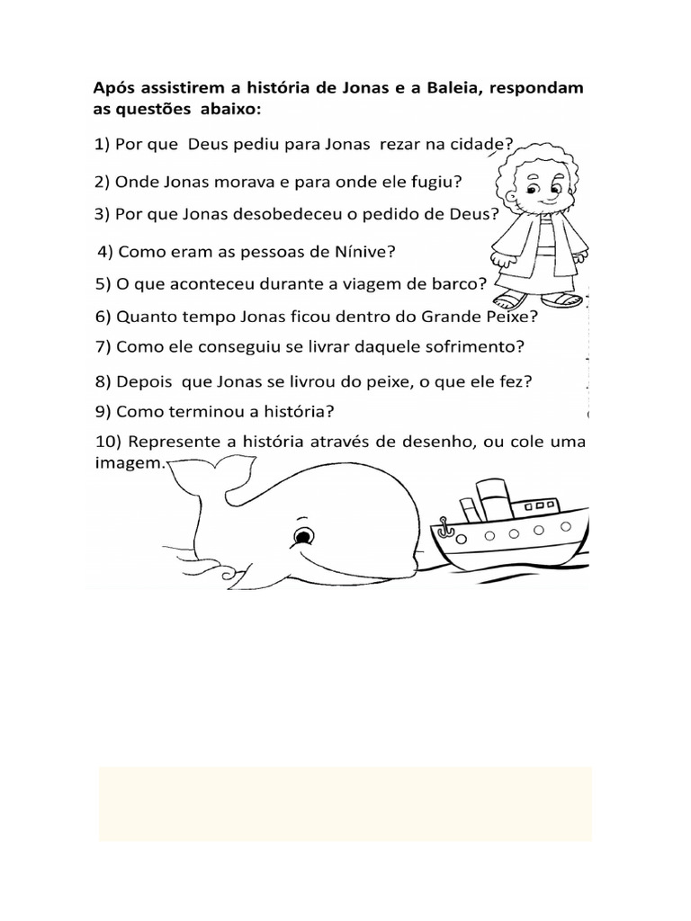 A História de Jonas e a Baleia | PDF | Jonas | Amor