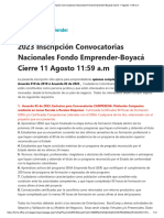 2023 Inscripción Convocatorias Nacionales Fondo Emprender-Boyacá Cierre 11 Agosto 11 - 59 A.M