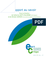 Rapport Au Savoir: Sous La Direction de Catherine NAFTI-MALHERBE Et de Ghislain SAMSON